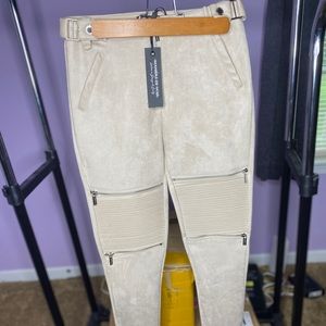Nude biker jeggings